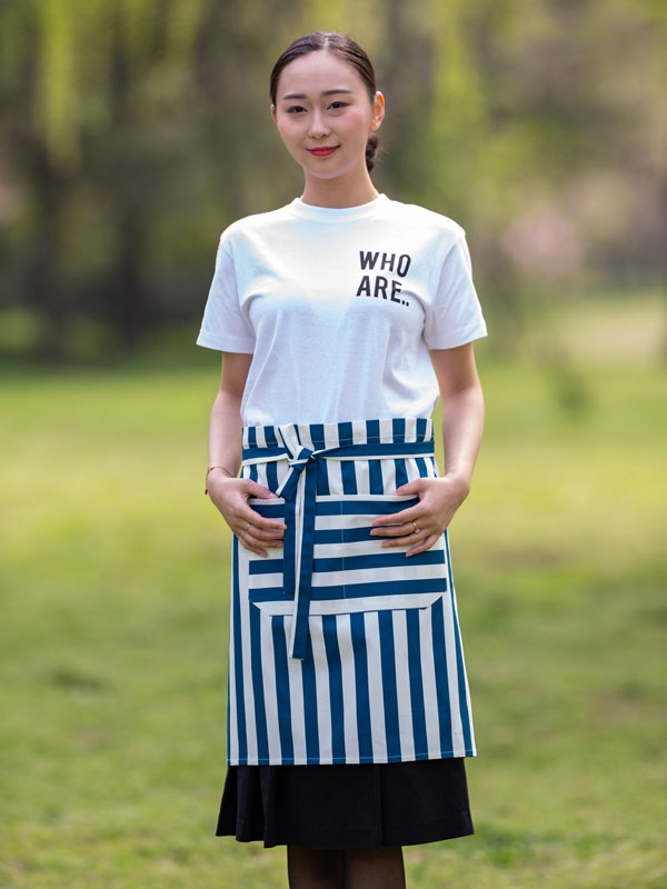 PRINTED STRIPE WAIST APRON (CYA008)