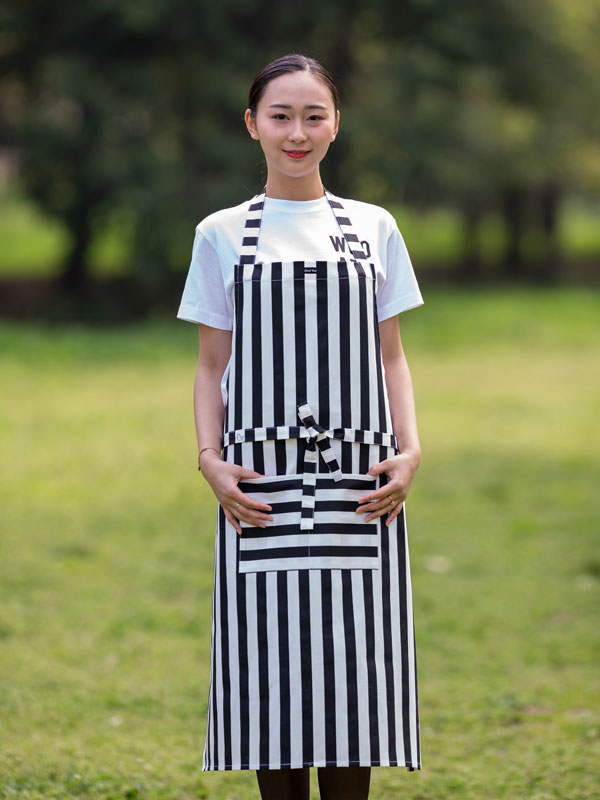 PRINTED STRIPE BIB APRON (CYA009)