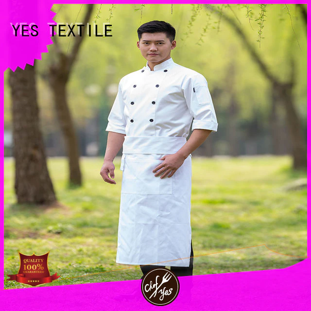 chefyes elastic white chef coat now for party